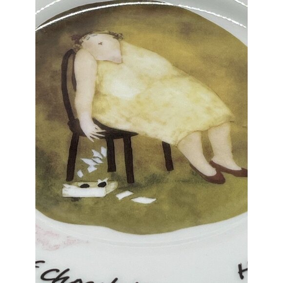 Erika Oner original artwork 2000 dessert plate Happily Dying of Chocolate READ - Picture 3 of 7